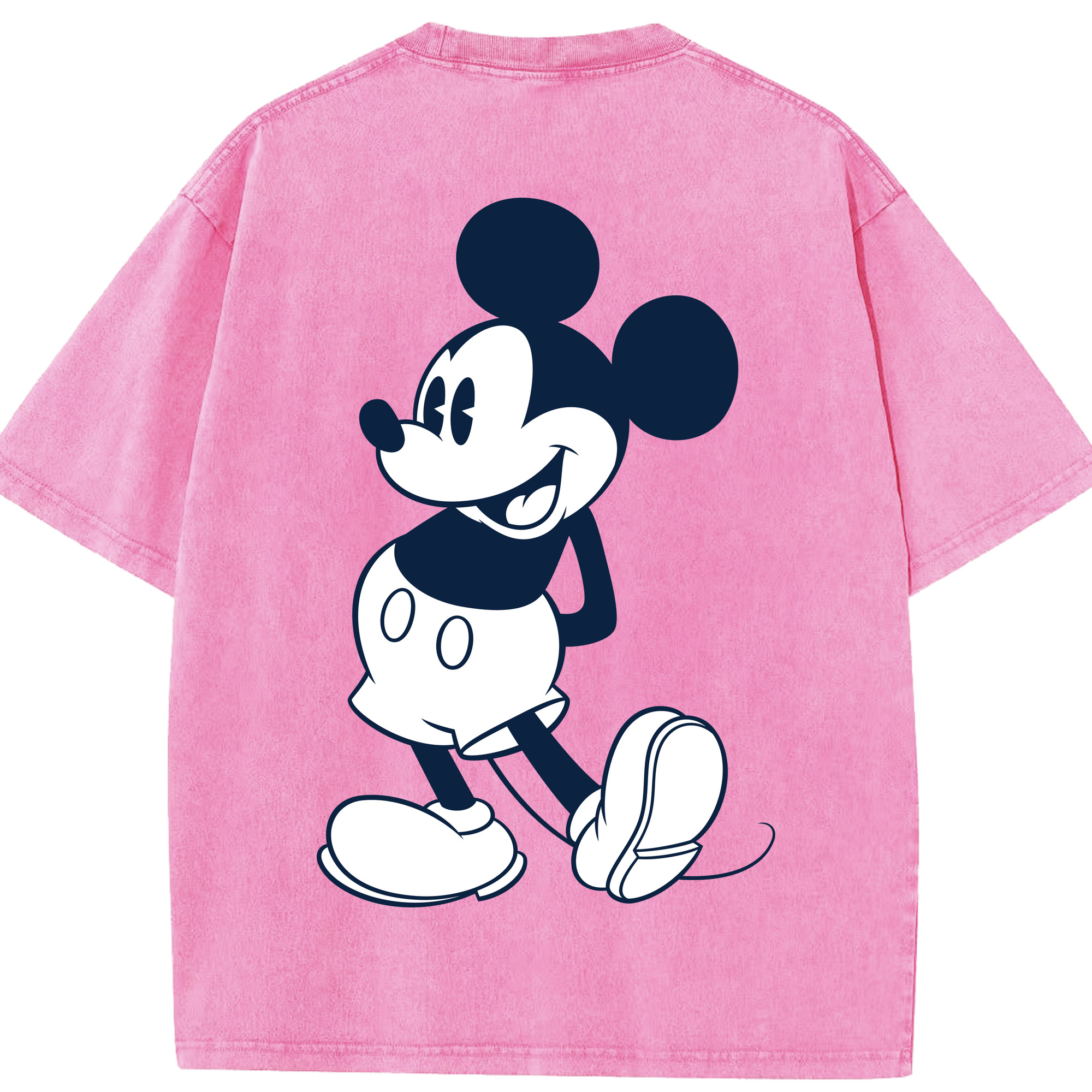 （画像用） ミッキーマウス Mickey Mouse 綿100% ヴィンテージ風 半袖Tシャツ（背面プリント）